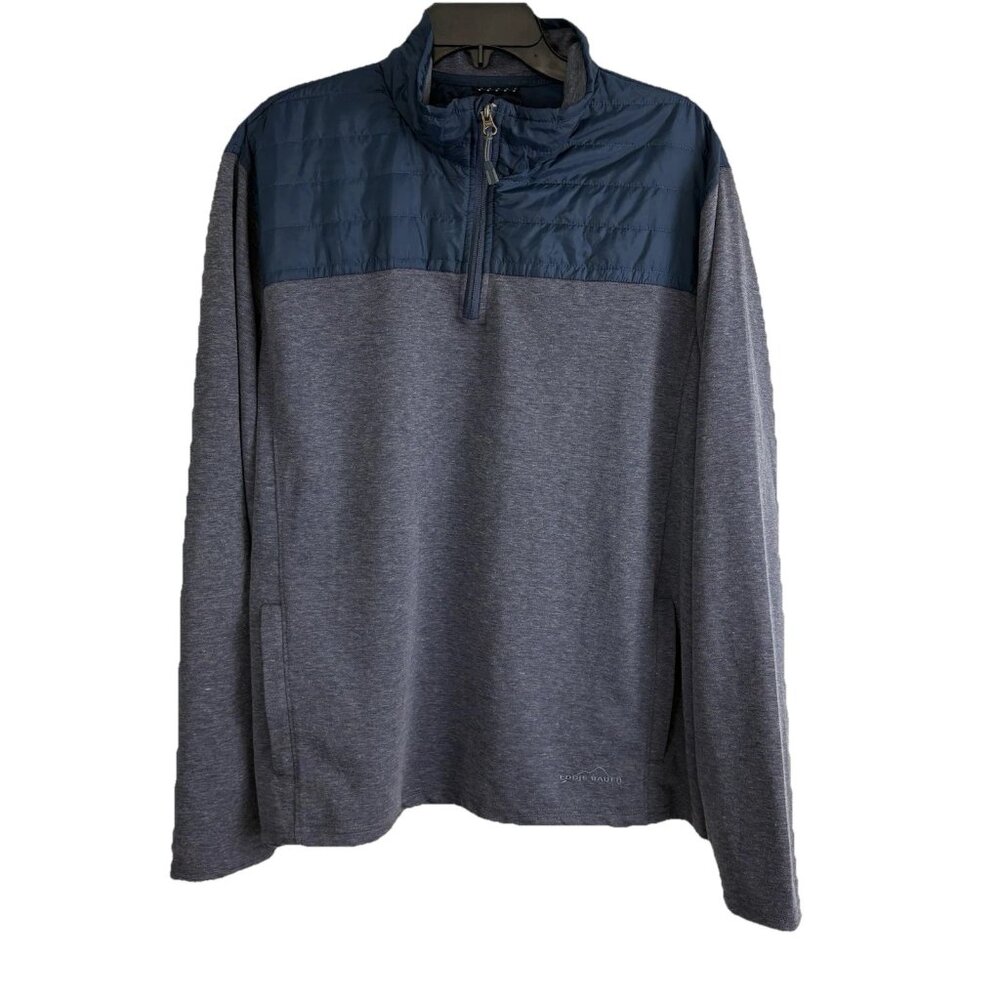 Eddie Bauer Mens Jacket Size XXL Blue Pull Over Long Sleeve Zip Pockets Casual